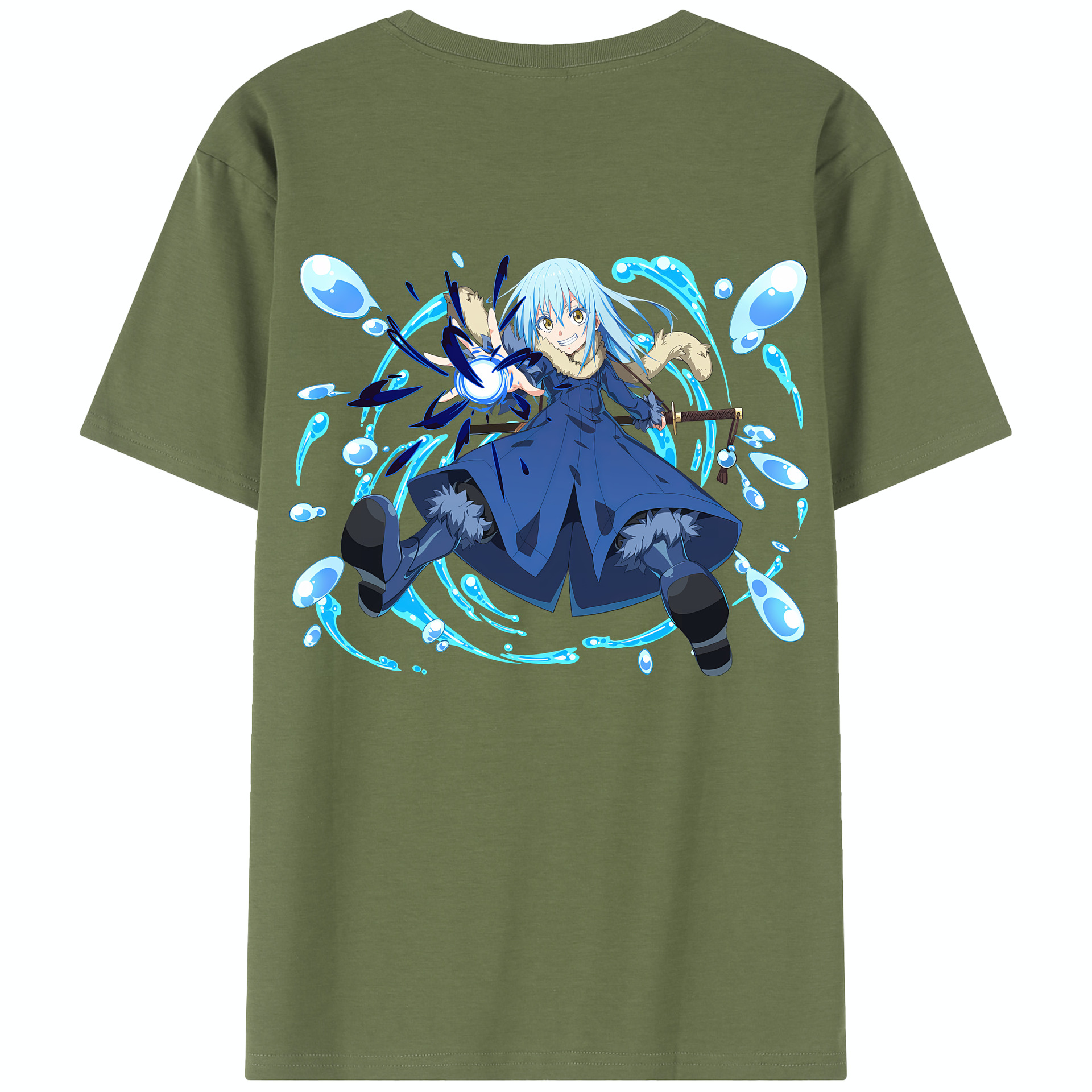 （画像用） 転スラ Regarding Reincarnated to Slime 綿100％半袖Tシャツ（背面プリント）